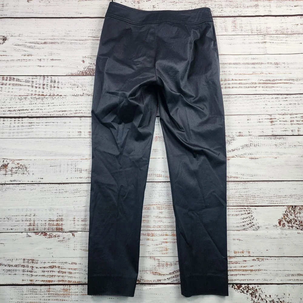 Ralph Lauren Black Label Pants Womens 4 Black Stretch Cotton Side Zip Skinny